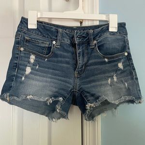 American eagle denim distressed shorts